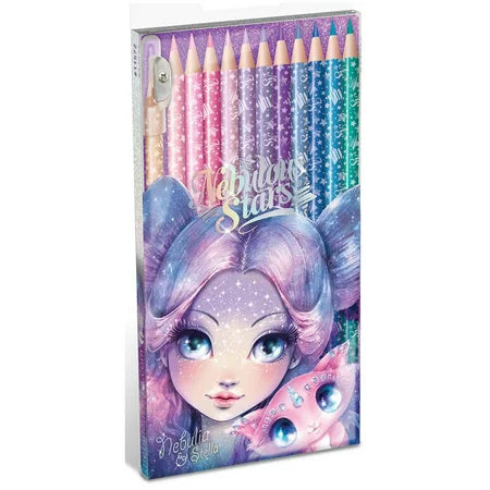 Nebulous Stars 12 Colouring Pencils and Sharpener